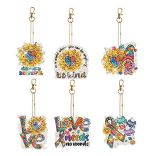 Load image into Gallery viewer, 6pcs/Set-Butterfly/Wing-Double Side Drill-Diamond Keychain
