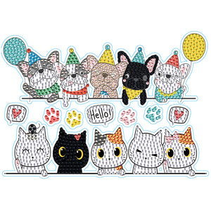 1pcs/set-Cat Dog-Diamond Sticker