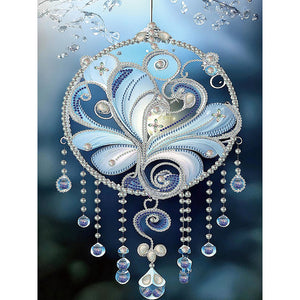 Blue Water Drop Pendant-Partial Special Diamond Painting-30x40cm