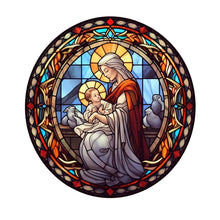 Load image into Gallery viewer, Stained Glass Jesus Virgin-Full Round Diamond Painting-30x30cm
