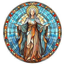 Load image into Gallery viewer, Stained Glass Jesus Virgin-Full Round Diamond Painting-30x30cm
