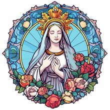 Load image into Gallery viewer, Stained Glass Jesus Virgin-Full Round Diamond Painting-30x30cm
