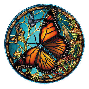 Stained Glass Butterfly-Partial Special Diamond Painting-30x30cm