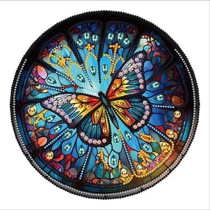 Stained Glass Butterfly-Partial Special Diamond Painting-30x30cm