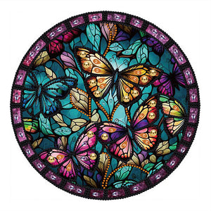 Stained Glass Butterfly-Partial Special Diamond Painting-30x30cm