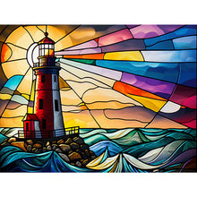 Load image into Gallery viewer, Stained Glass Landscape-Full Round Diamond Painting-40x30cm
