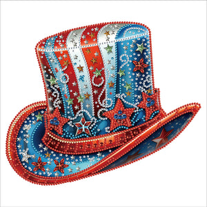 Independence Day Hat-Partial Special Diamond Painting-30x30cm