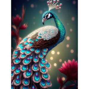 Peacock-Full Round Diamond Painting-30x40cm