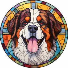 Load image into Gallery viewer, Stained Glass Dog-Full Round Diamond Painting-30x30cm
