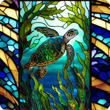 Load image into Gallery viewer, Stained Glass Marine Life-Full Round Diamond Painting-30x30cm
