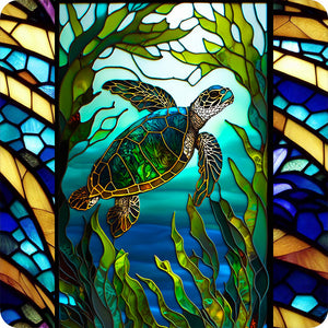 Stained Glass Marine Life-Full Round Diamond Painting-30x30cm