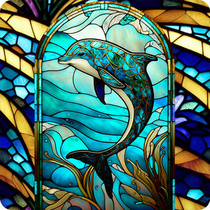 Stained Glass Marine Life-Full Round Diamond Painting-30x30cm