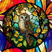 Load image into Gallery viewer, Stained Glass Owl-Full Round Diamond Painting-30x30cm
