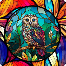 Load image into Gallery viewer, Stained Glass Owl-Full Round Diamond Painting-30x30cm
