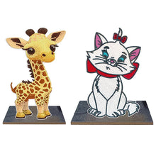 Load image into Gallery viewer, Giraffe/Marie Cat-Single Side Drill-Wooden Ornaments
