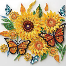 Load image into Gallery viewer, Sunflower Butterfly Paper Painting-Partial Special Diamond Painting-30x30cm
