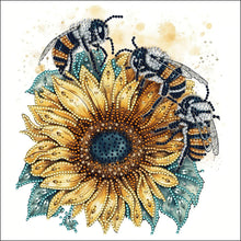 Load image into Gallery viewer, Sunflower Bee-Partial Special Diamond Painting-30x30cm
