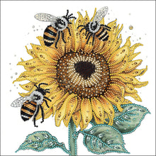 Load image into Gallery viewer, Sunflower Bee-Partial Special Diamond Painting-30x30cm
