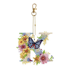 Load image into Gallery viewer, 26 Alphabet Flowers-Double Sided Keychain
