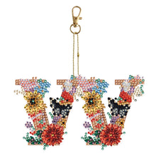 Load image into Gallery viewer, 26 Alphabet Flowers-Double Sided Keychain
