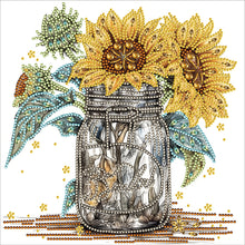 Load image into Gallery viewer, Sunflower Glass Bottle-Partial Special Diamond Painting-30x30cm
