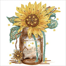 Load image into Gallery viewer, Sunflower Glass Bottle-Partial Special Diamond Painting-30x30cm
