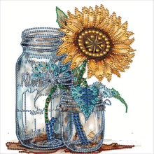 Load image into Gallery viewer, Sunflower Glass Bottle-Partial Special Diamond Painting-30x30cm
