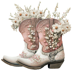 Western Cowboy Boot-Full Round Diamond Painting-30x30cm