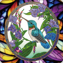 Load image into Gallery viewer, Stained Glass Hummingbird-Partial Special Diamond Painting-30x30cm
