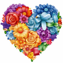 Load image into Gallery viewer, Heart Flower-Full Round Diamond Painting-30x30cm
