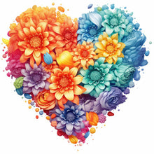 Load image into Gallery viewer, Heart Flower-Full Round Diamond Painting-30x30cm
