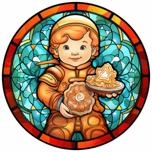 Stained Glass Christmas-Full Round Diamond Painting-30x30cm