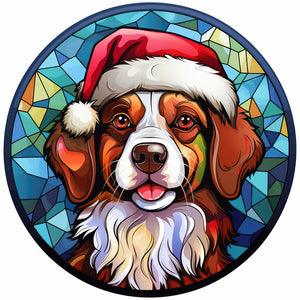 Stained Glass Christmas-Full Round Diamond Painting-30x30cm