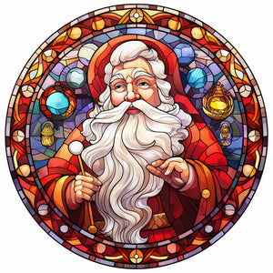 Stained Glass Christmas-Full Round Diamond Painting-30x30cm