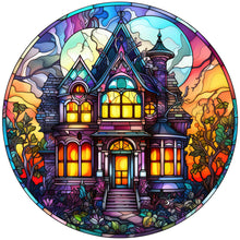 Load image into Gallery viewer, Stained Glass Halloween-Full Round Diamond Painting-30x30cm
