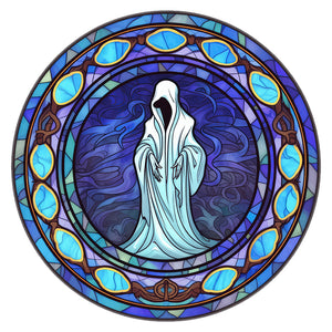 Stained Glass Halloween-Full Round Diamond Painting-30x30cm