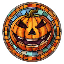 Load image into Gallery viewer, Stained Glass Halloween-Full Round Diamond Painting-30x30cm
