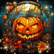 Load image into Gallery viewer, Halloween Pumpkin-Full Round Diamond Painting-30x30cm
