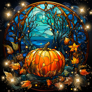 Halloween Pumpkin-Full Round Diamond Painting-30x30cm