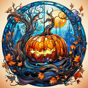 Halloween Pumpkin-Full Round Diamond Painting-30x30cm