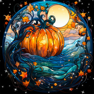 Halloween Pumpkin-Full Round Diamond Painting-30x30cm