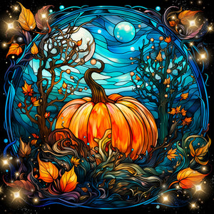 Halloween Pumpkin-Full Round Diamond Painting-30x30cm