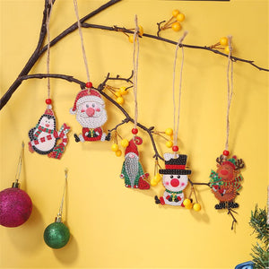 5pcs/set Double Sided Christmas DIY Diamond Painting  Hanging Pendant Trees Decoration