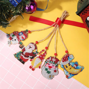 5pcs/set Double Sided Christmas DIY Diamond Painting  Hanging Pendant Trees Decoration