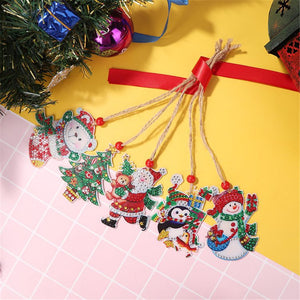 5pcs/set Double Sided Christmas DIY Diamond Painting  Hanging Pendant Trees Decoration