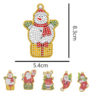 5pcs/set Double Sided Christmas DIY Diamond Painting  Hanging Pendant Trees Decoration