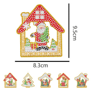 5pcs/set Double Sided Christmas DIY Diamond Painting  Hanging Pendant Trees Decoration