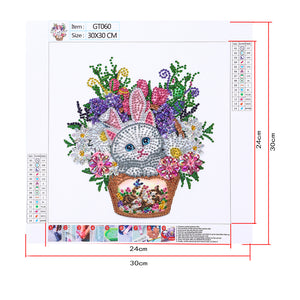 Bunny Cat-Special Shaped Crystal Diamond Painting-30*30cm