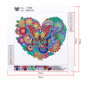 Love Butterfly-Special Shaped Crystal Diamond Painting-30*30cm