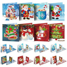 Load image into Gallery viewer, 8PCS/SET 3D CHRISTMAS GREETING CARDS DIAMOND PAINTING
